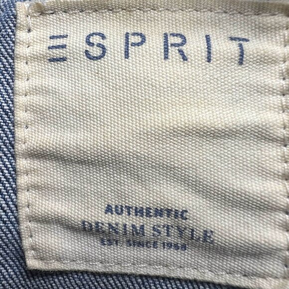 Esprit Jean Jacket Womens Size S Blue Button Up Distressed Long Sleeve Cotton - Picture 4 of 14